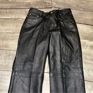 Vintage Y2K Tommy Hilfiger Black Leather Women’s Lined Beautiful Pants Size 10